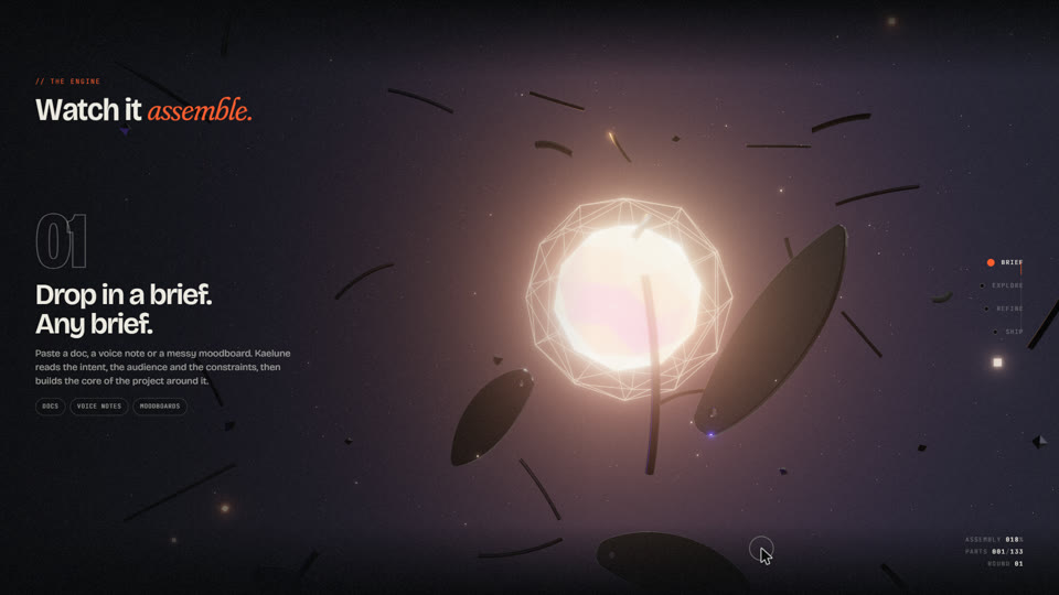 Kaelune WebGL SaaS landing page